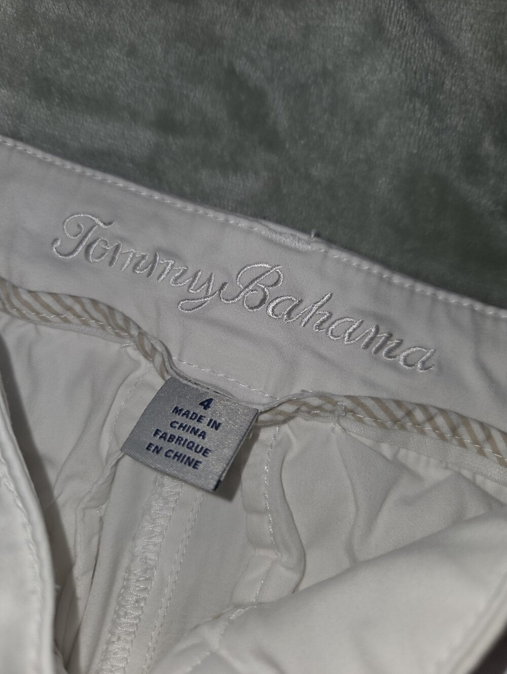 Tommy Bahama White Flat-Front Cotton Shorts - Picture 2 of 4